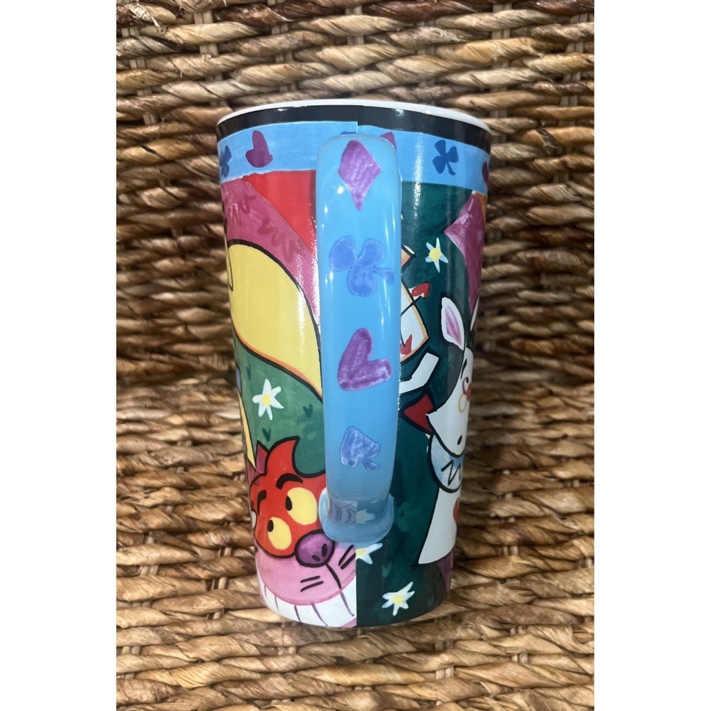 Vintage Disney Store Alice in Wonderland Abstract Tall Coffee Tea Mug Cup 6.5" - Picture 2 of 7